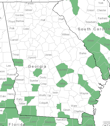 The Georgia range of Bacopa caroliniana